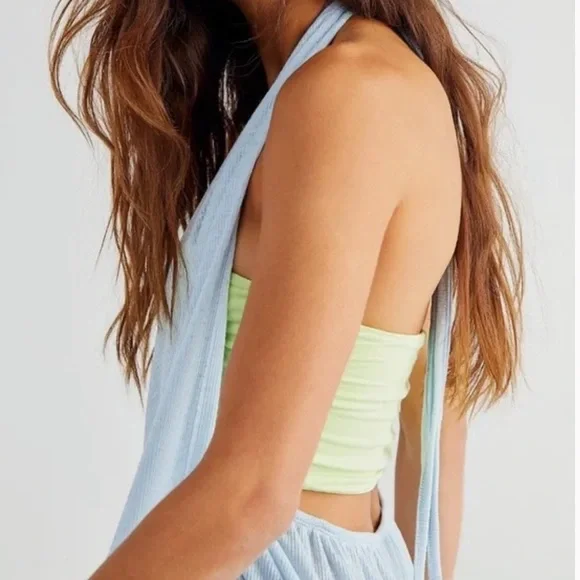 Free People Beach Dew Shine Blue Convertible Maxi Skirt Dress Sz L NWOT Z370-28 - Picture 3 of 8